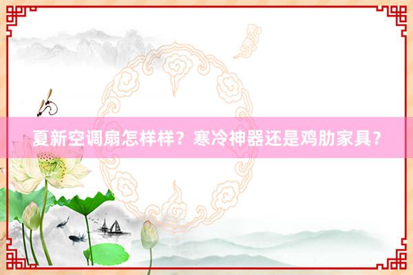 夏新空调扇怎样样？寒冷神器还是鸡肋家具？